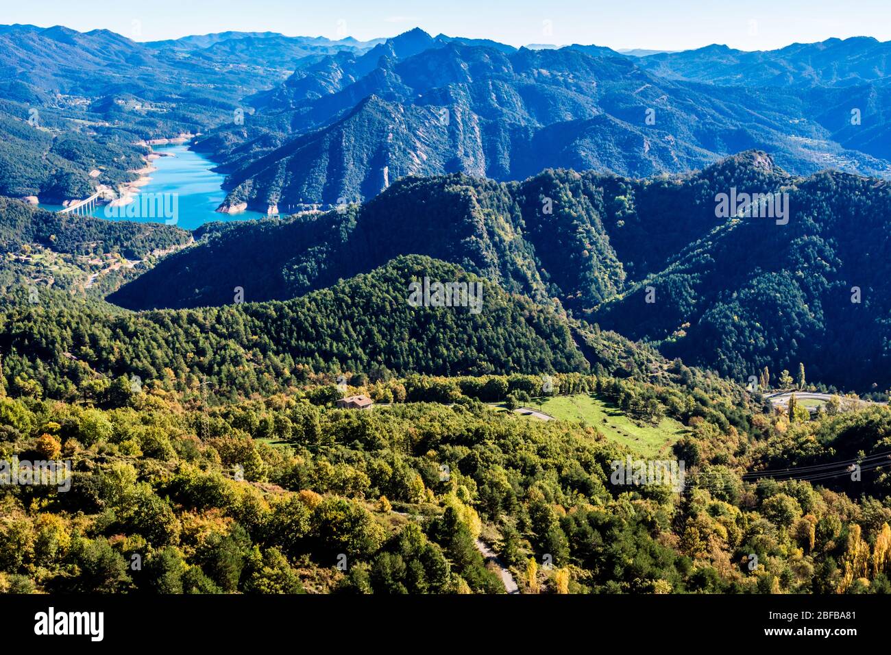 The Baells Reservoir valley (near Berga, Catalonia, Spain). Stock Photo