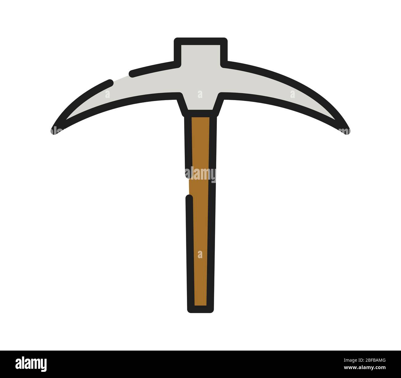 pickaxe icon illustrated in vector on white background Stock Vector