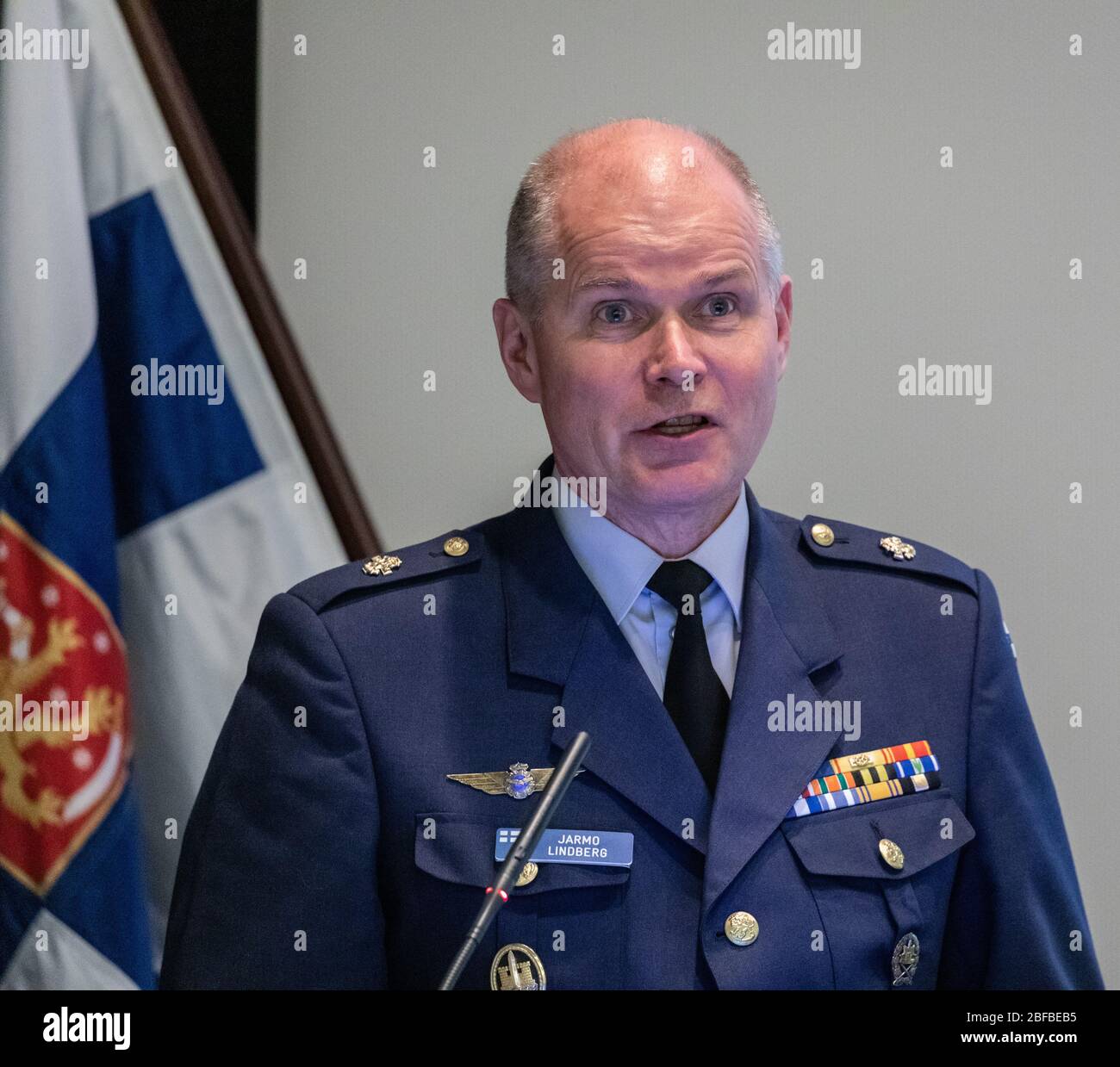 General (Ret.) Jarmo Lindberg, Commander of the Finnish Defence Forces 2014 – 2019. General Lindberg was elected as a Member of the Finnish Parliament on 2 April 2023, representing the National Coalition (Conservative) Party. Stock Photo