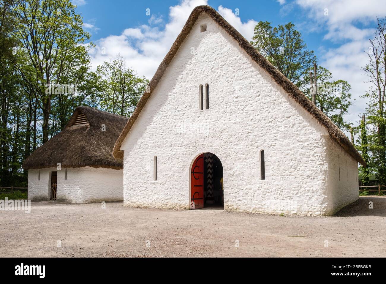 Llys Llewelyn, St Fagans National Museum of History, Cardiff, Wales, GB, UK.. Llys Llywelyn is a reconstruction of a medieval prince’s court. Stock Photo