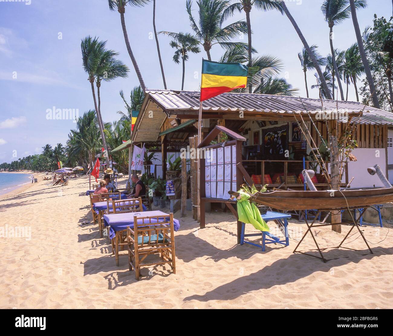 Beach bar on Bang Rak Beach, Bo Phut, Koh Samui, Surat Thani Province, Kingdom of Thailand Stock Photo