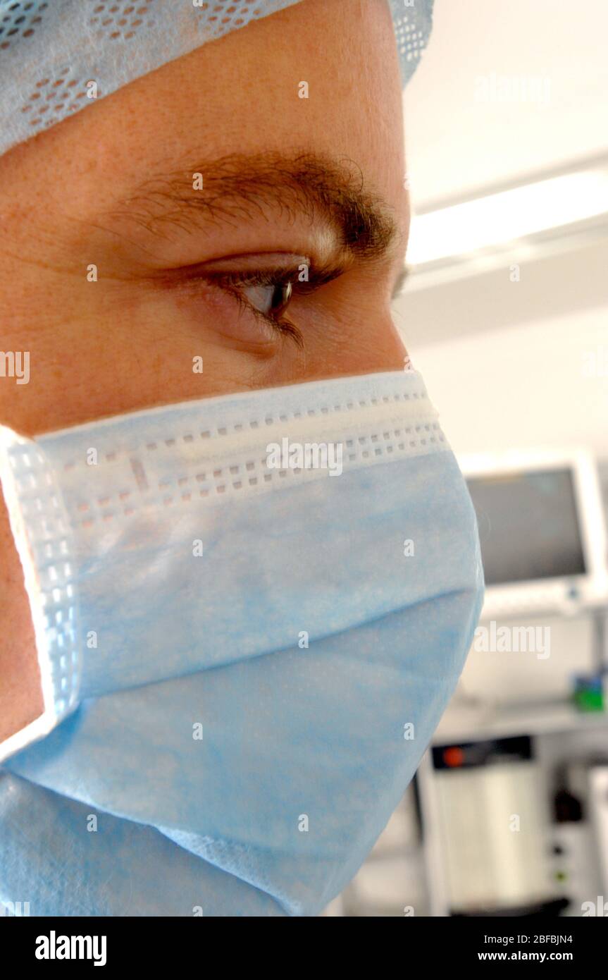 Close up profile of a male surgeon's face Stock Photo - Alamy