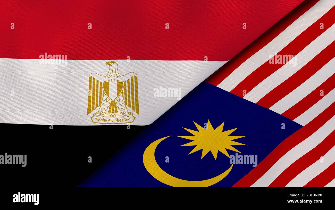 Two States Flags Of Egypt And Malaysia High Quality Business Background 3d Illustration Stock Photo Alamy
