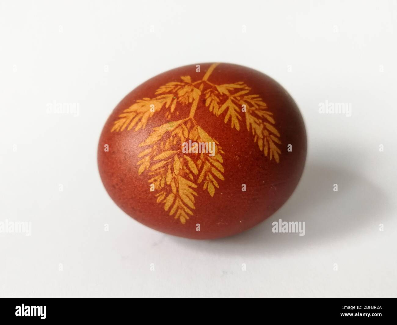 Traditionally lithuanian painted Easter egg isolated on the white background Stock Photo