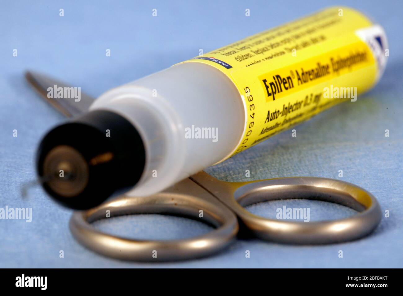 An EpiPen, the the most commonly used auto-injector of adrenaline for treating anaphylactic shock. They are commonly carried by persons with severe al Stock Photo