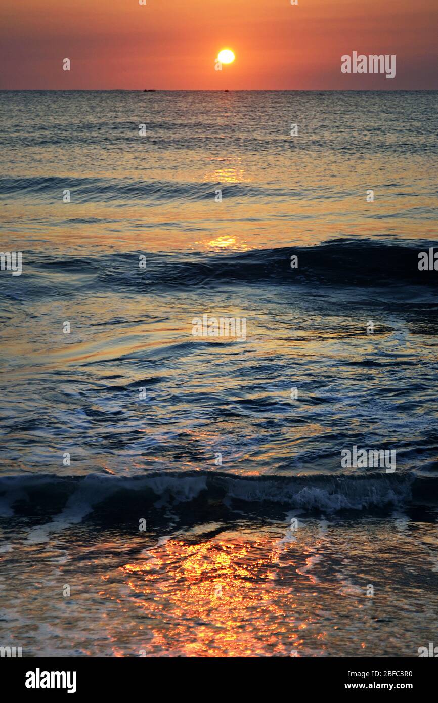 Sunset Sunrise On A Beach Stock Photo Alamy