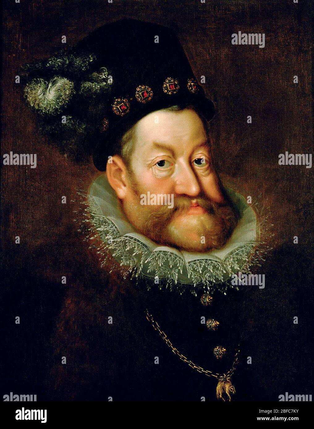 Portrait of Emperor Rudolf II - Hans von Aachen, circa 1608 Stock Photo