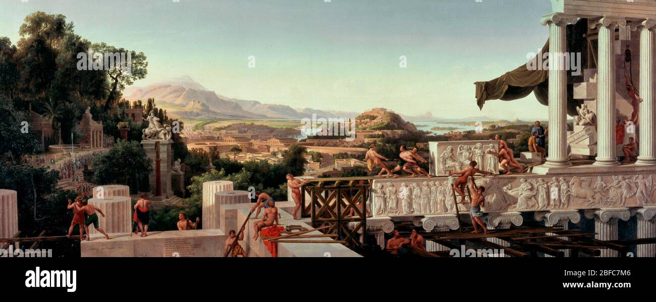 View into the Heyday of Greece - August Ahlborn, 1836 Stock Photo