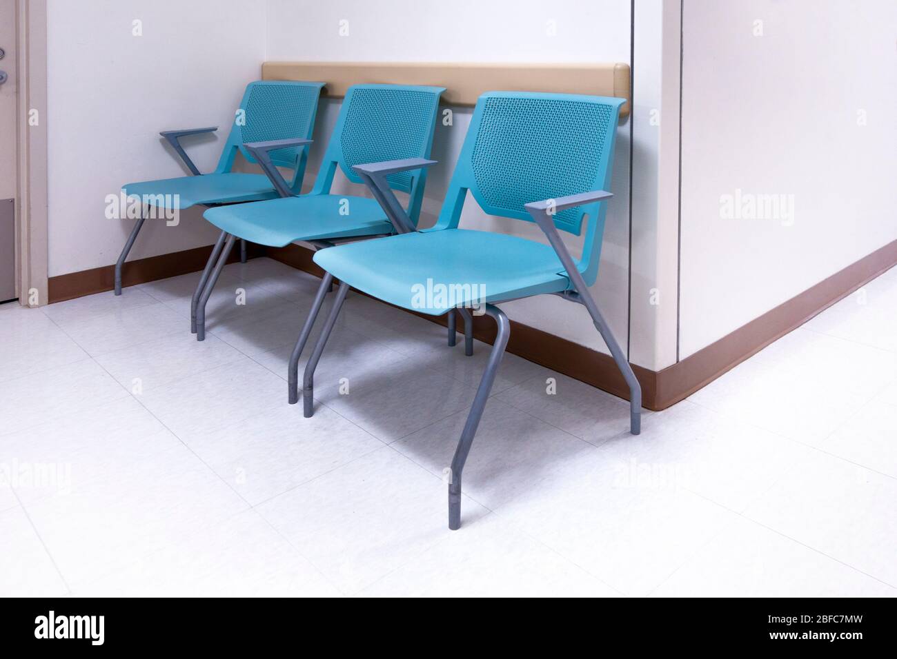 patient client waiting area chairs, physician's doctor's office, airport terminal, hospital ER Stock Photo