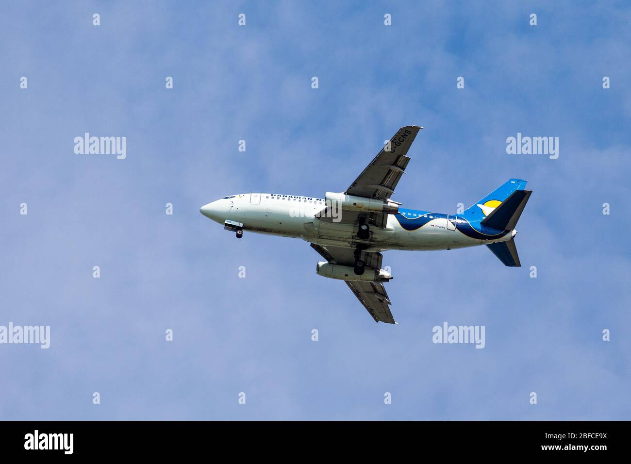 Calgary, Canada - June 30, 2014: Canadian North Airlines  Boeing 737-200 takes off from Calgary International Airport. Wholly Inuit-owned, the airline Stock Photo