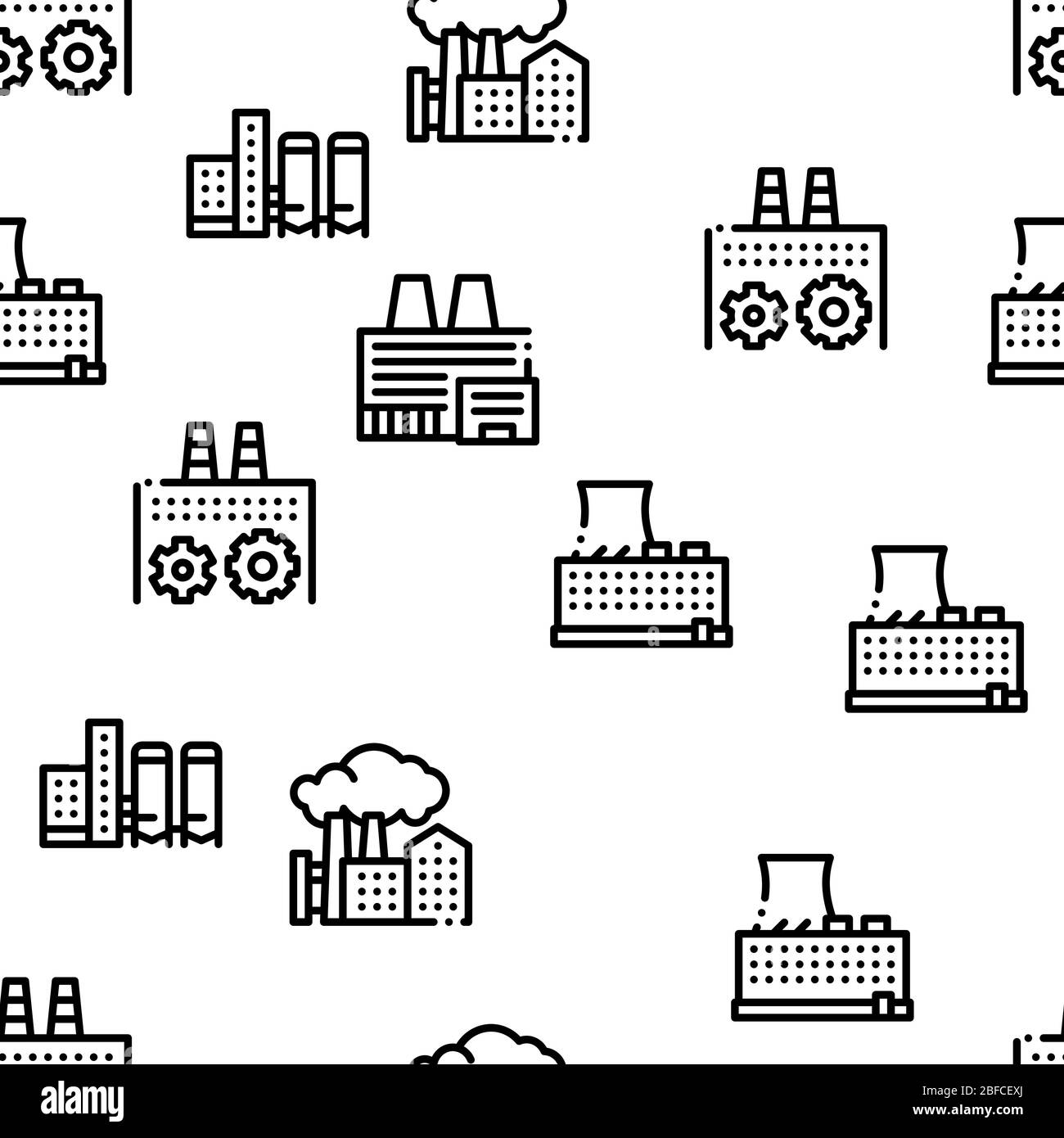 Factory Industrial Seamless Pattern Vector Stock Vector Image & Art - Alamy