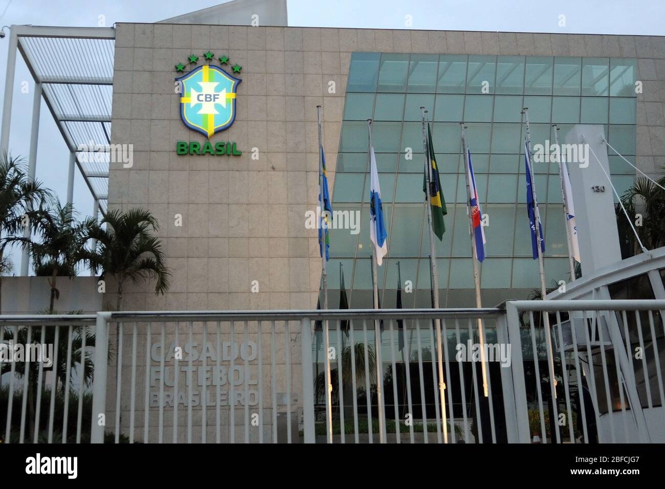 Rio de Janeiro, Brazil, April 17, 2020. CBF Headquarters. The Brazilian Football Confederation is the highest entity of football in Brazil, located in Stock Photo