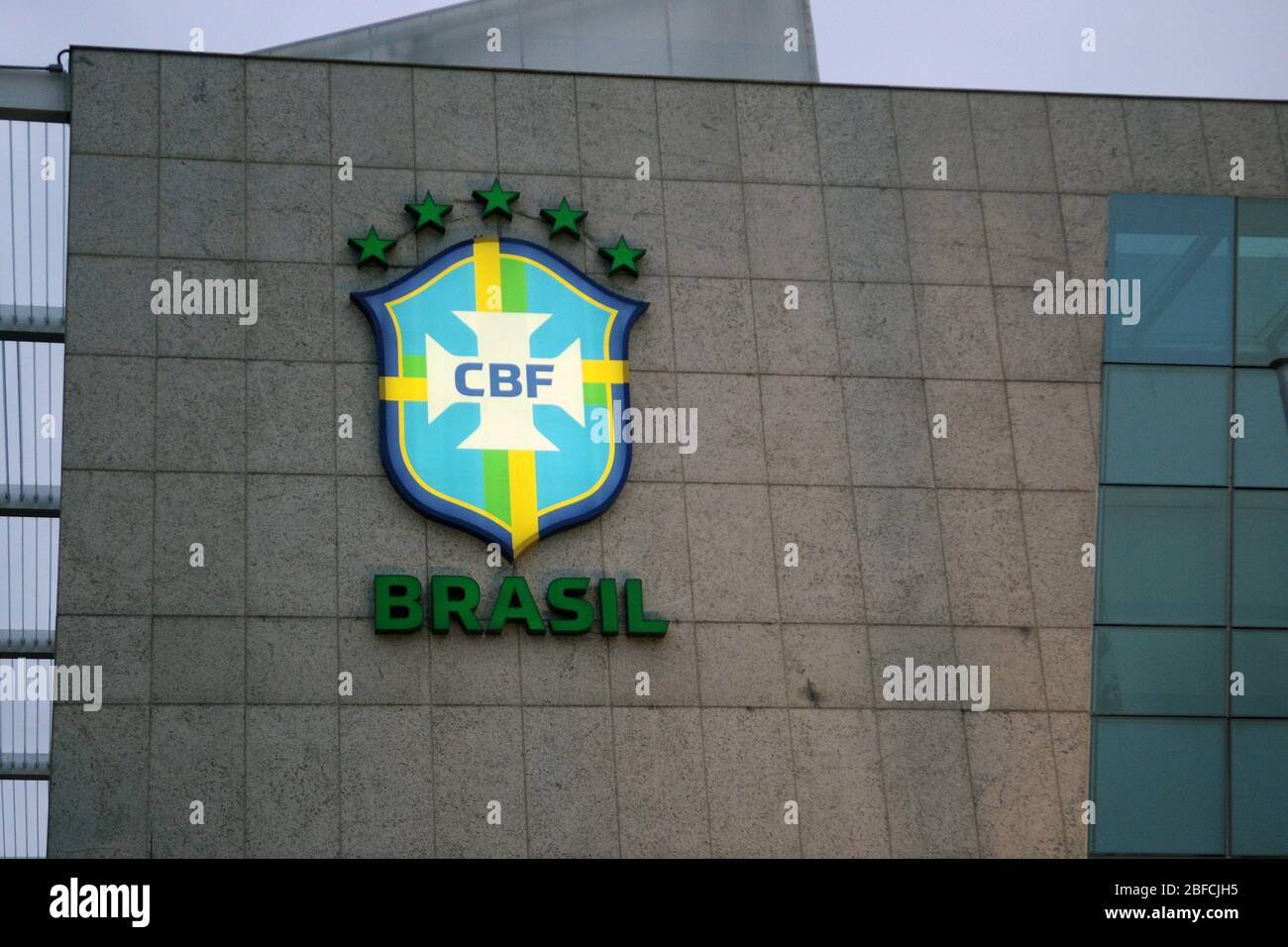 Rio de Janeiro, Brazil, April 17, 2020. CBF Headquarters. The Brazilian Football Confederation is the highest entity of football in Brazil, located in Stock Photo
