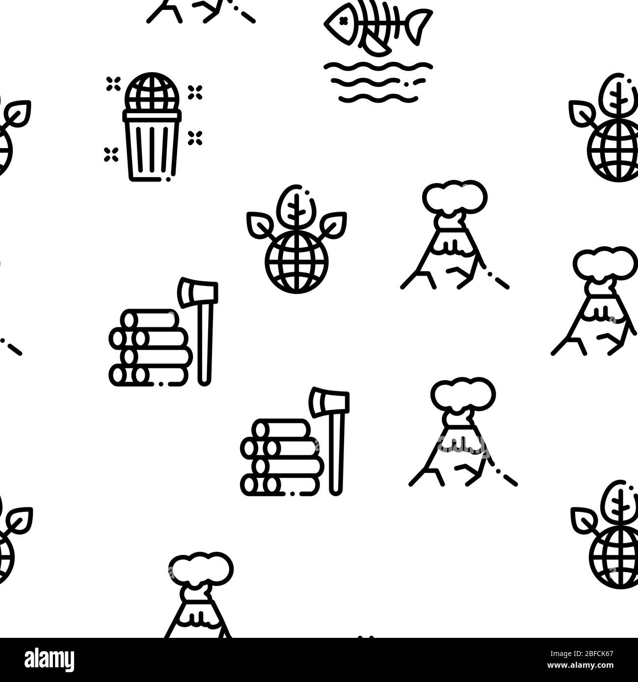 Climate Change Ecology Seamless Pattern Vector Stock Vector Image & Art ...