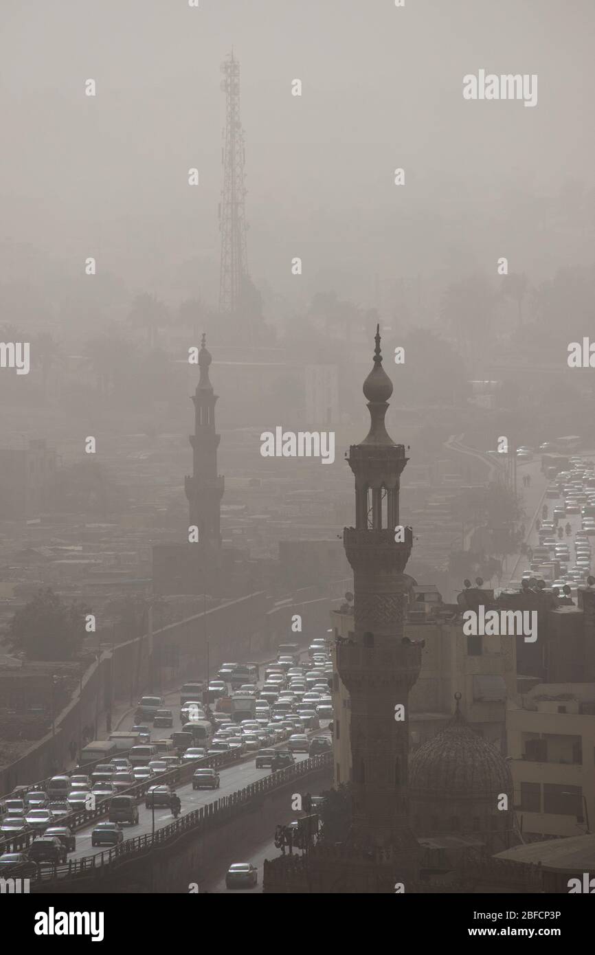 View of Islamic Cairo from the Citadel of Saladin in Cairo, Egypt. Stock Photo
