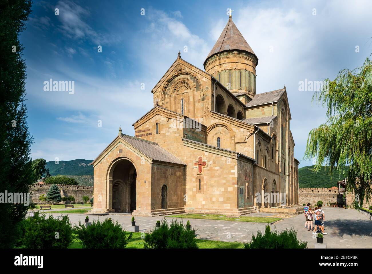 Georgia, Svetitskhoveli Orthodox Cathedral in historical town Mtskheta Stock Photo