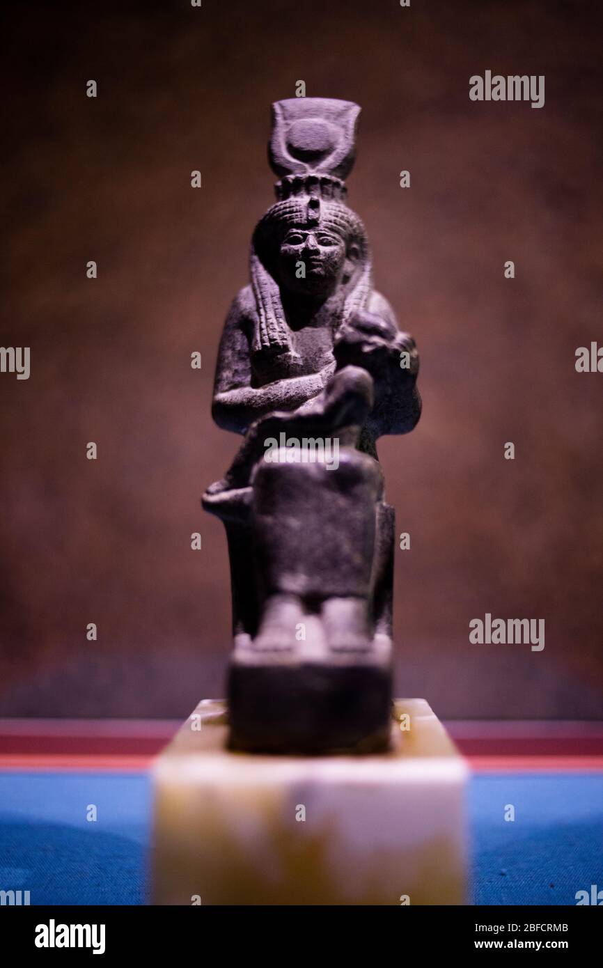 Historical artifact inside the Luxor Museum in Luxor, Egypt. Stock Photo