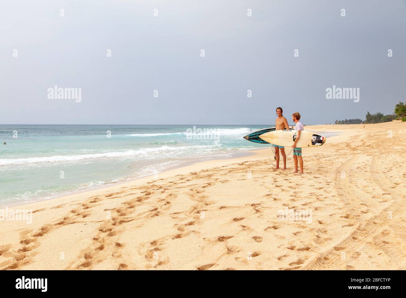 Hawaii, USA. Oahu: Sunset Beach, Kamehameha Hwy, Haleiwa Stock Photo