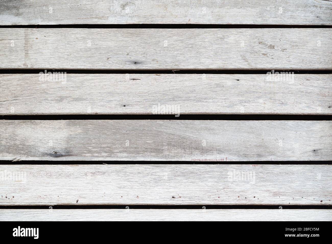 Old white wood texture background, wide wooden plank panel pattern, vintage style. Stock Photo