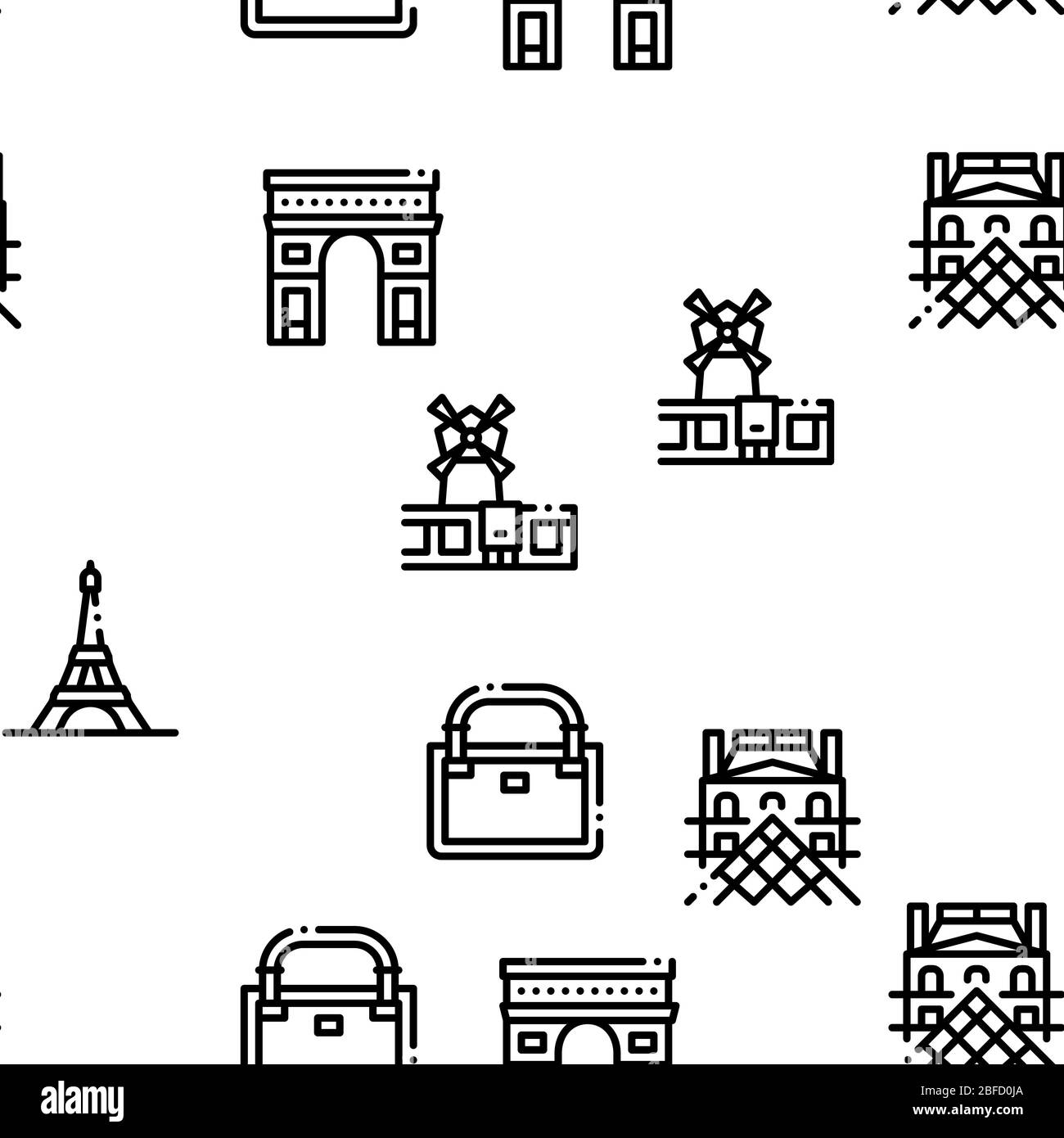 France Country Travel Seamless Pattern Vector Stock Vector Image & Art ...