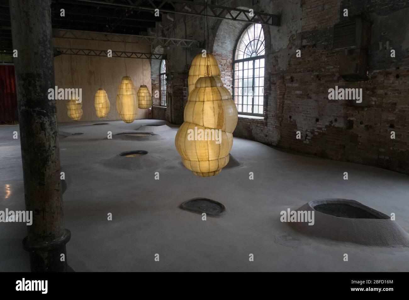 The artwork 'Biologizing the Machine', by artist Anicka Yi exposed at the Venice Biennale 2019 Stock Photo