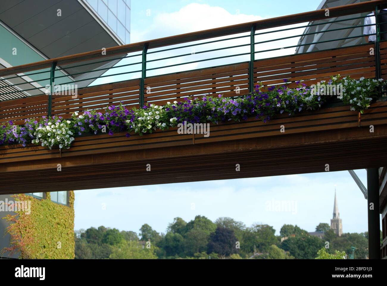 Bridge joining two buildings at the the Wimbledon Championships at the All England Lawn Tennis