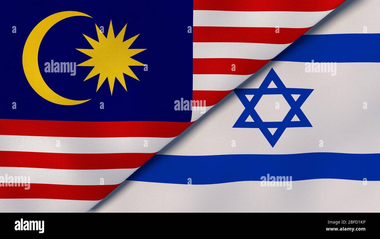 Two states flags of Malaysia and Israel. High quality business ...
