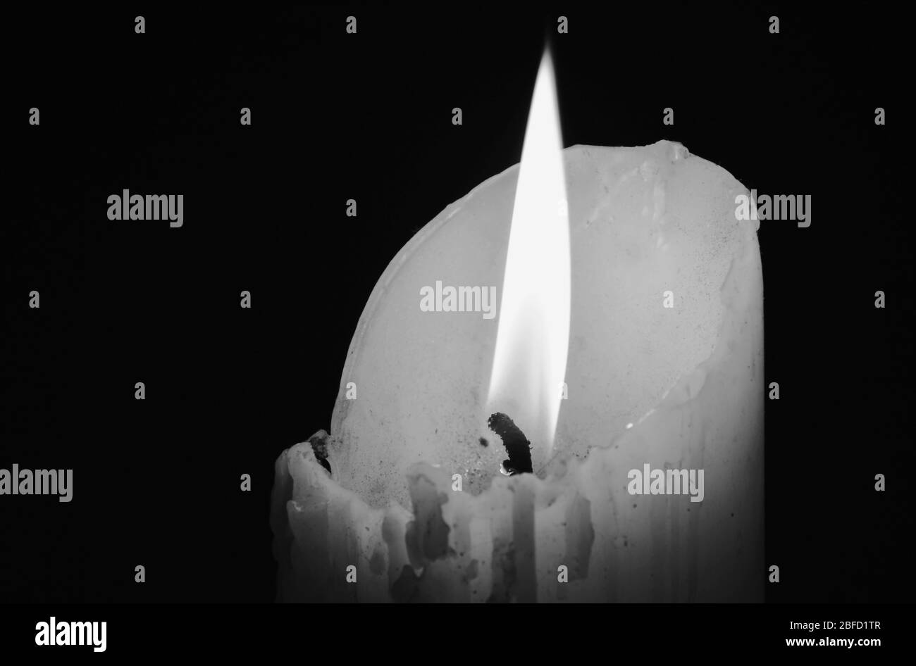candle light in the dark night black and white style Stock Photo - Alamy