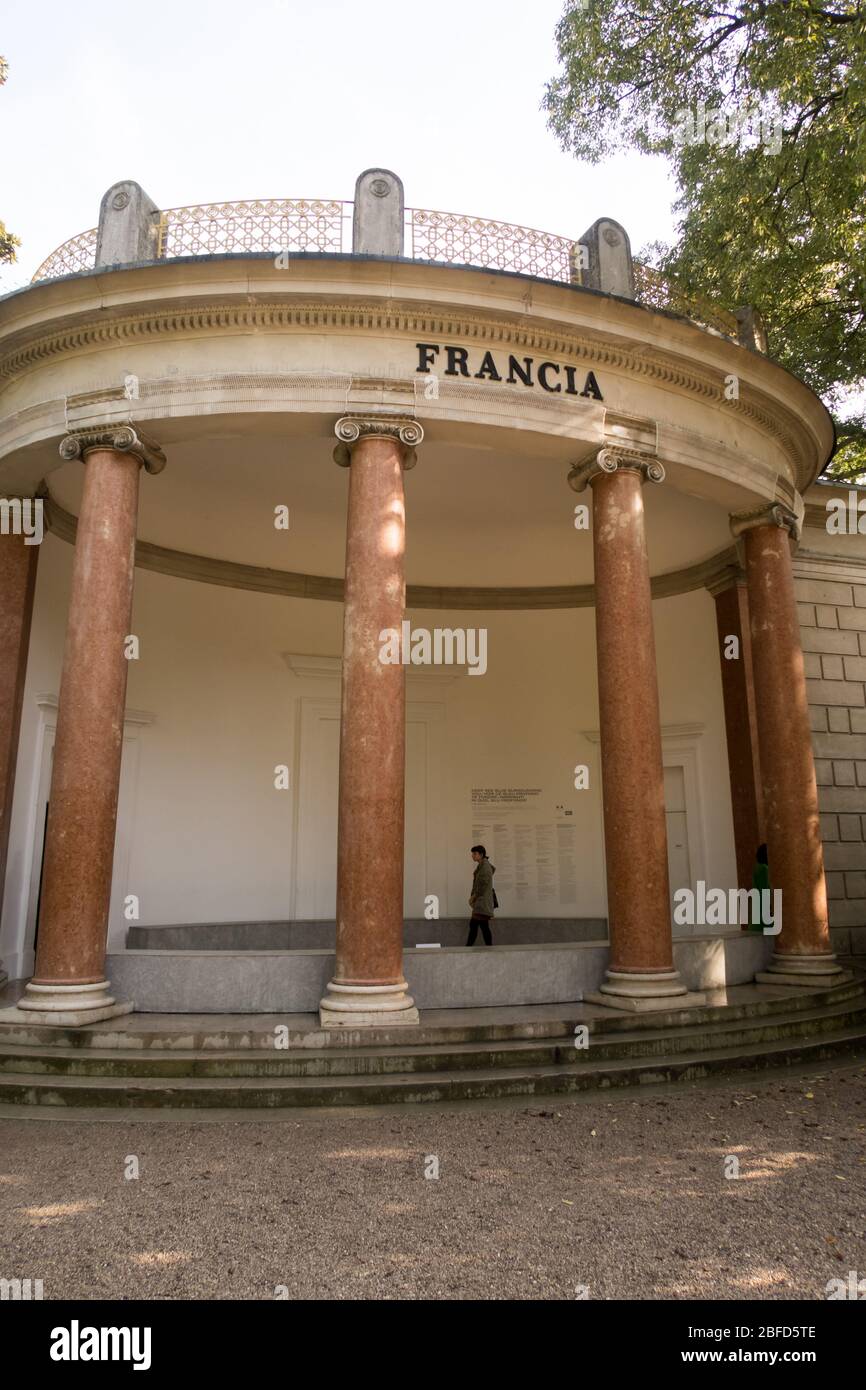 An exterior view of the French Pavilion at the Venice Biennial art exhibition in Italy Stock Photo