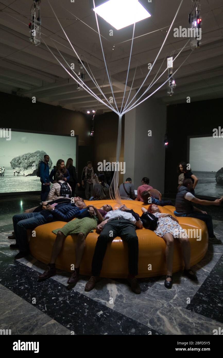 A view of the Art exhibited at the Japanese pavilion at the Venice Biennial Stock Photo