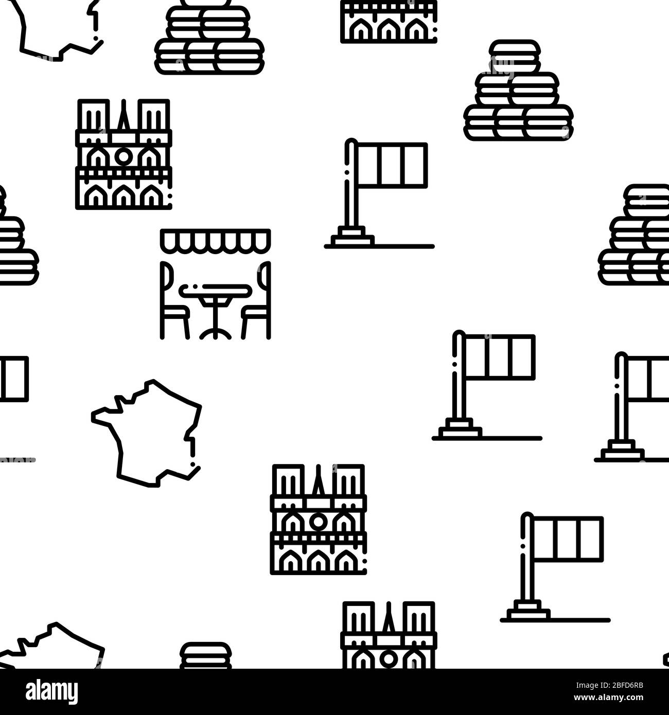 France Country Travel Seamless Pattern Vector Stock Vector Image & Art ...