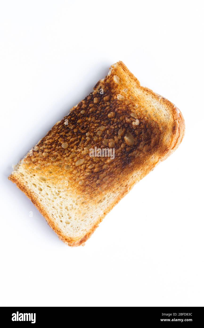 Slice of burnt toast Stock Photo