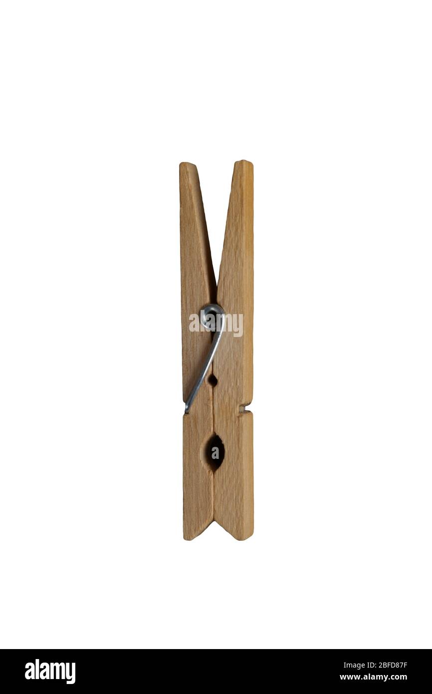 Wooden clothes peg Stock Photo