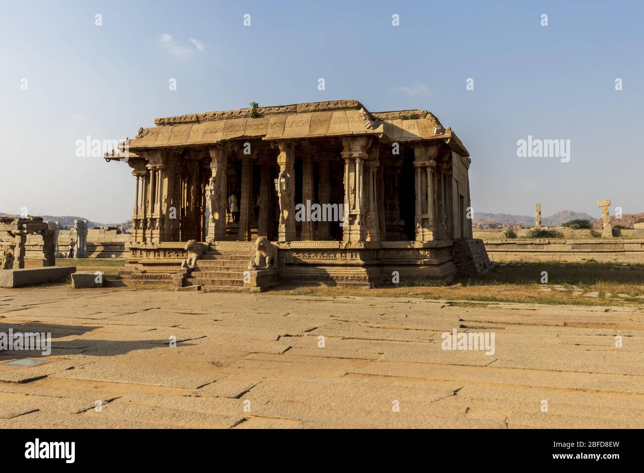 Ancient civilization in Hampi. India, State Karnataka. Old Hindu temples and ruins. Stock Photo