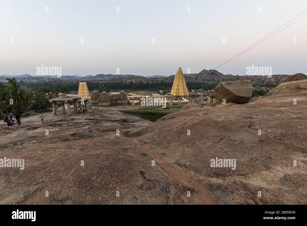 Ancient civilization in Hampi. India, State Karnataka. Old Hindu temples and ruins. Stock Photo