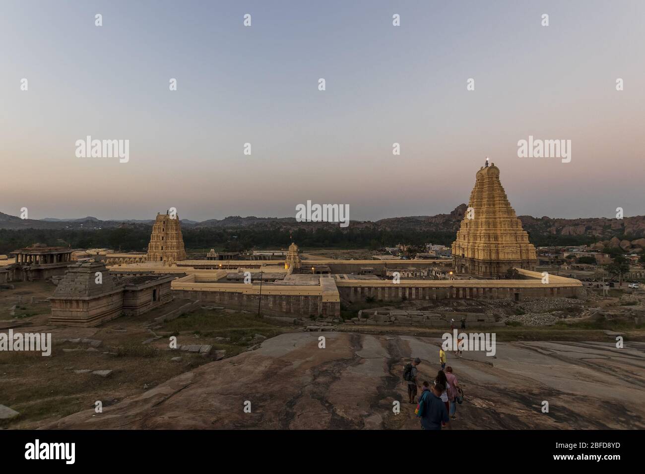 Ancient civilization in Hampi. India, State Karnataka. Old Hindu temples and ruins. Stock Photo