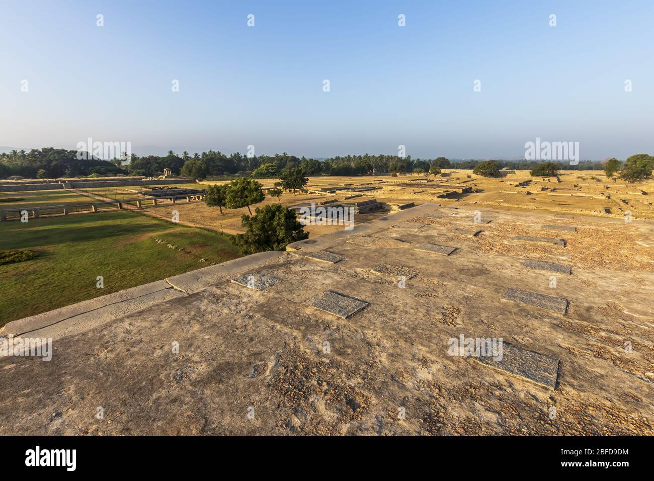 Ancient civilization in Hampi. India, State Karnataka. Old Hindu temples and ruins. Stock Photo