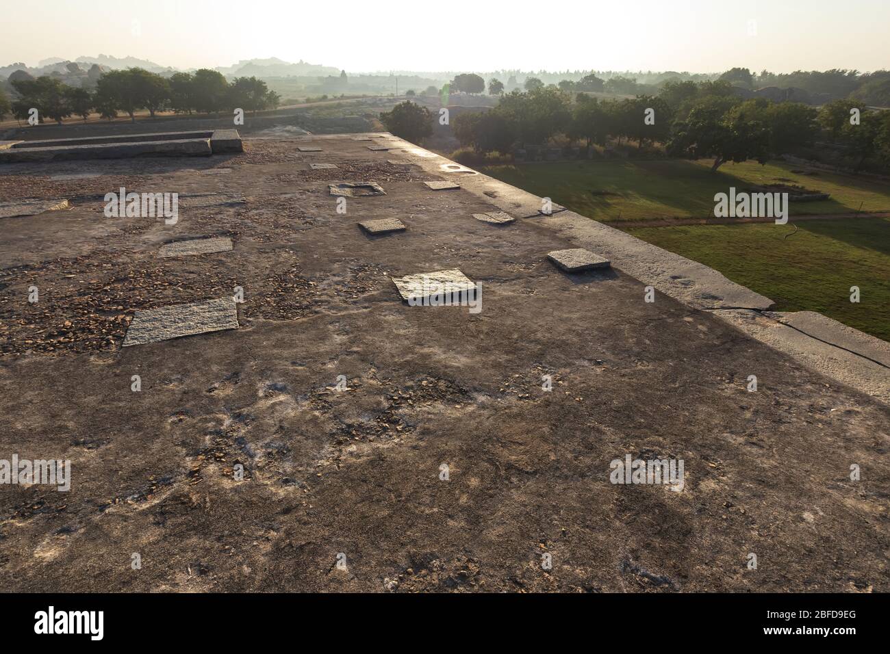 Ancient civilization in Hampi. India, State Karnataka. Old Hindu temples and ruins. Stock Photo