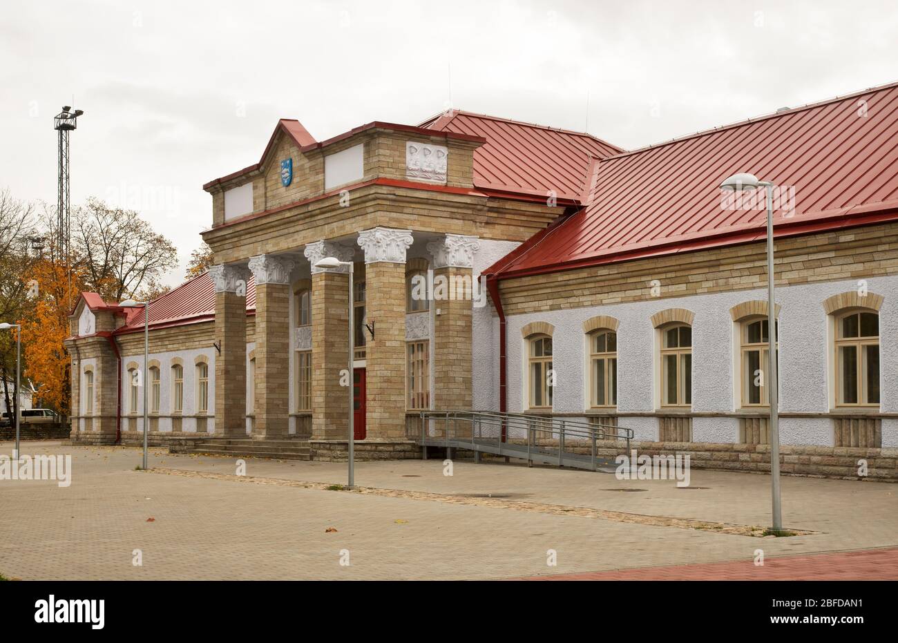 Railway station in Narva. Estonia Stock Photo