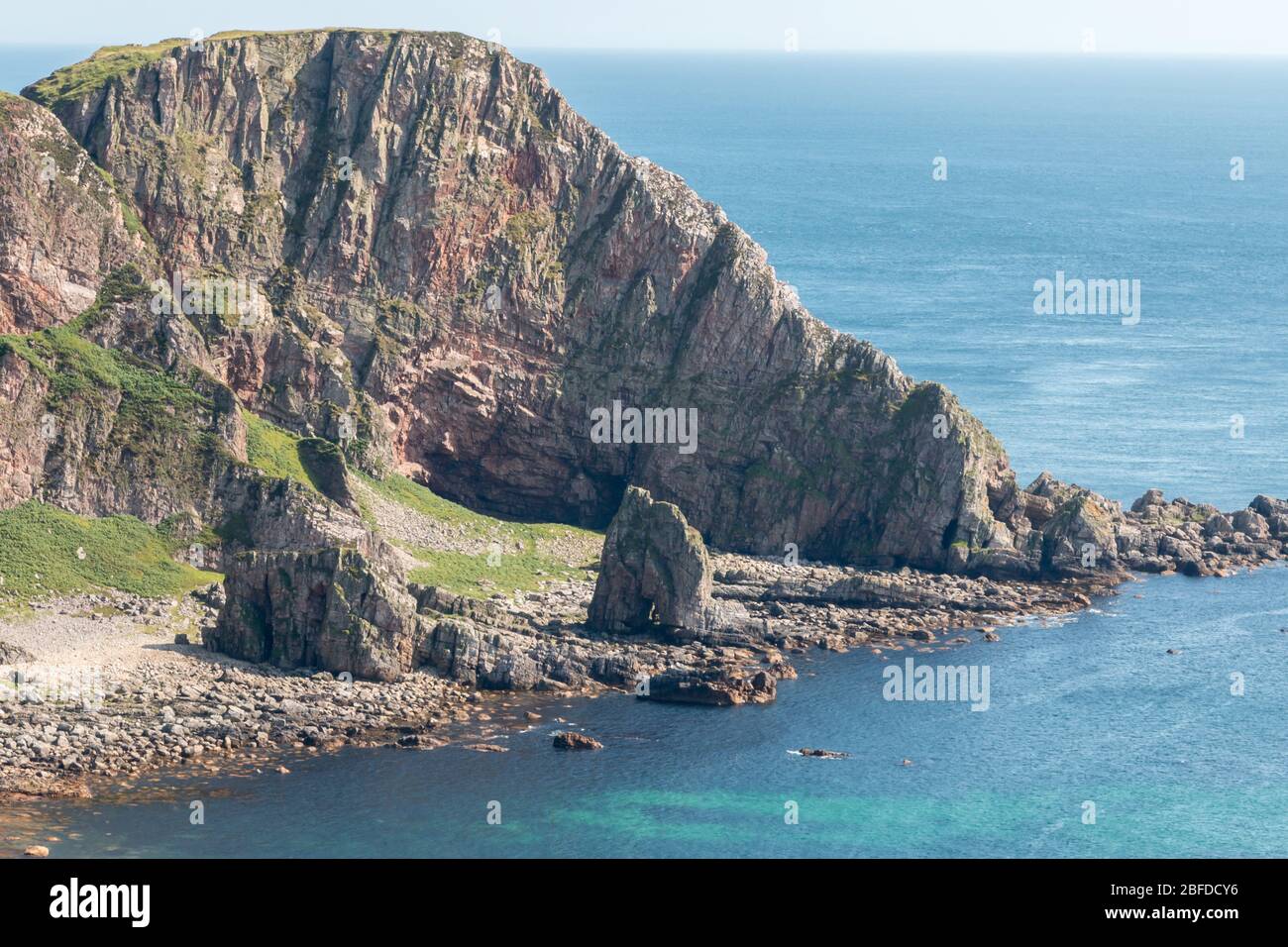 View over the calm Irish Sea from the Isle of Islay, Scotland, in summer Stock Photo