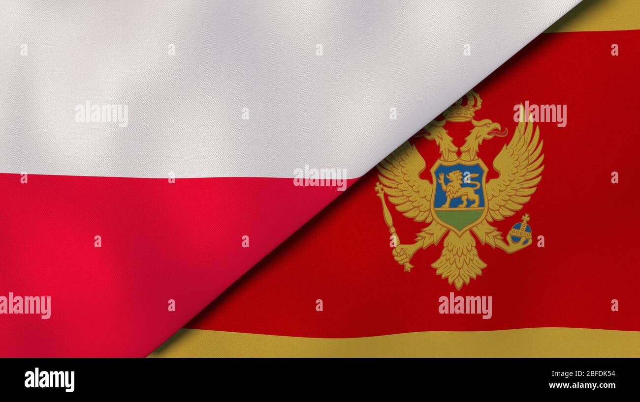 Two States Flags Of Poland And Montenegro High Quality Business Two States Flags Of Poland And Montenegro High Quality Business