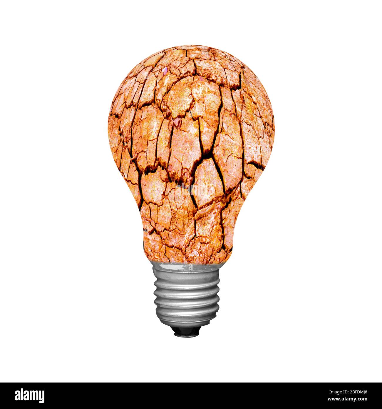 Climate change and electrical bulb. Stock Photo