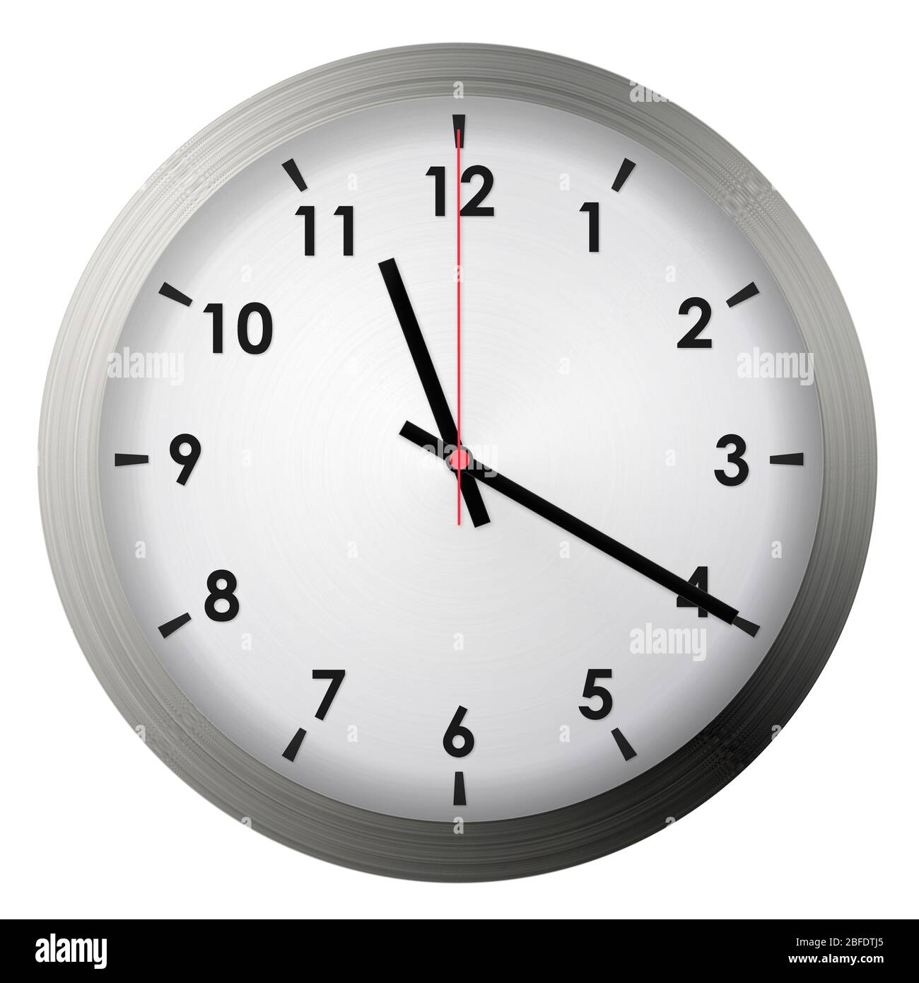 Analog metal wall clock isolated on white background Stock Photo - Alamy