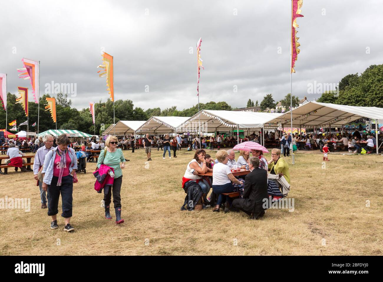 Catering tents at the National Eisteddfod, Abergavenny, Wales, UK Stock
