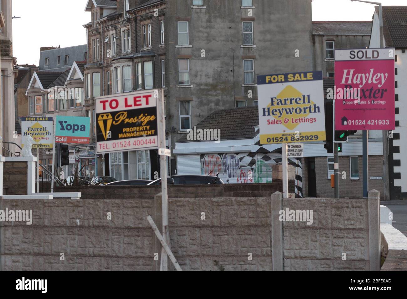 West End Morecambe Lancashire 17th April 2020 The property market faces an uncertain future the economic down turn that is being forecast will adversely effect many estate agencies throughout the U.K. Credit Photographing North/Alamy Live News Stock Photo