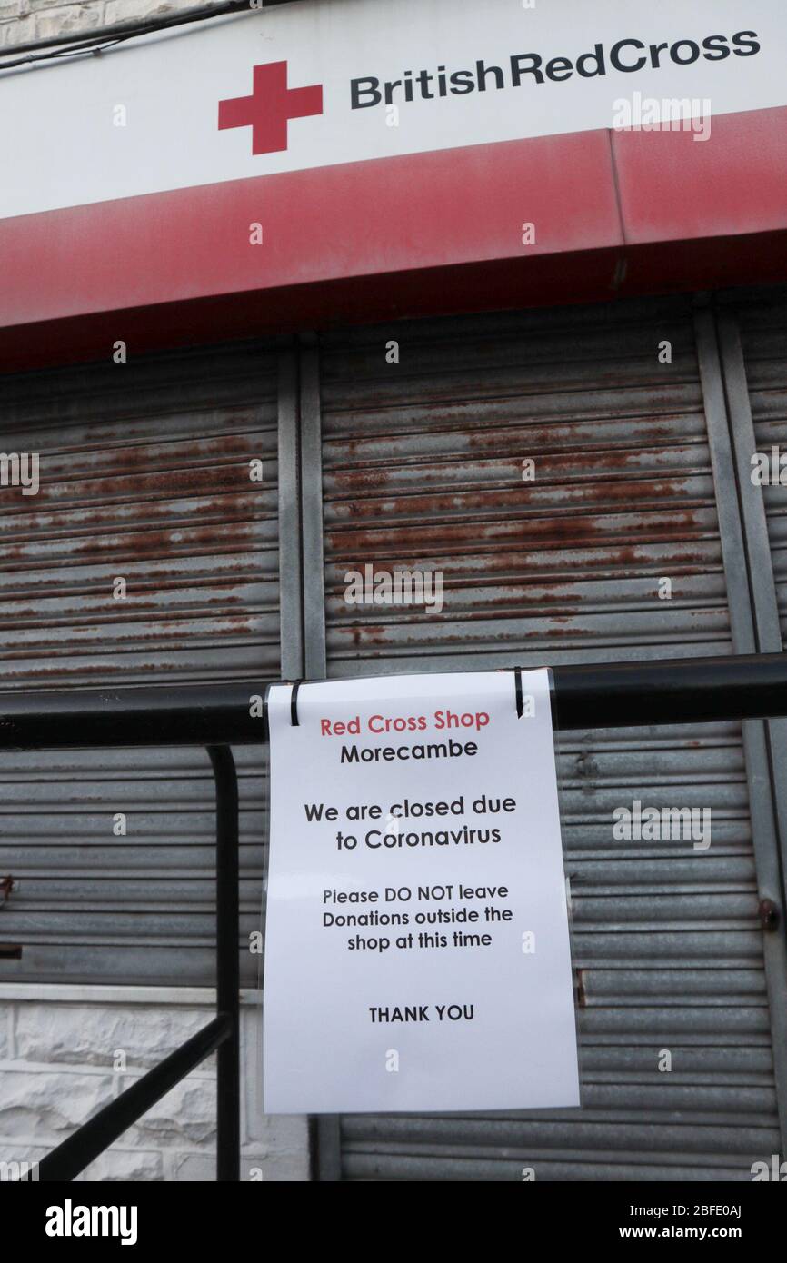 West End, Morecambe, Lancashire, United Kingdom. 17th Apr, 2020. Shops in the West End of Morecambe have been closed due to the current outbreak of COVID19 Credit: Photographing North/Alamy Live News Stock Photo