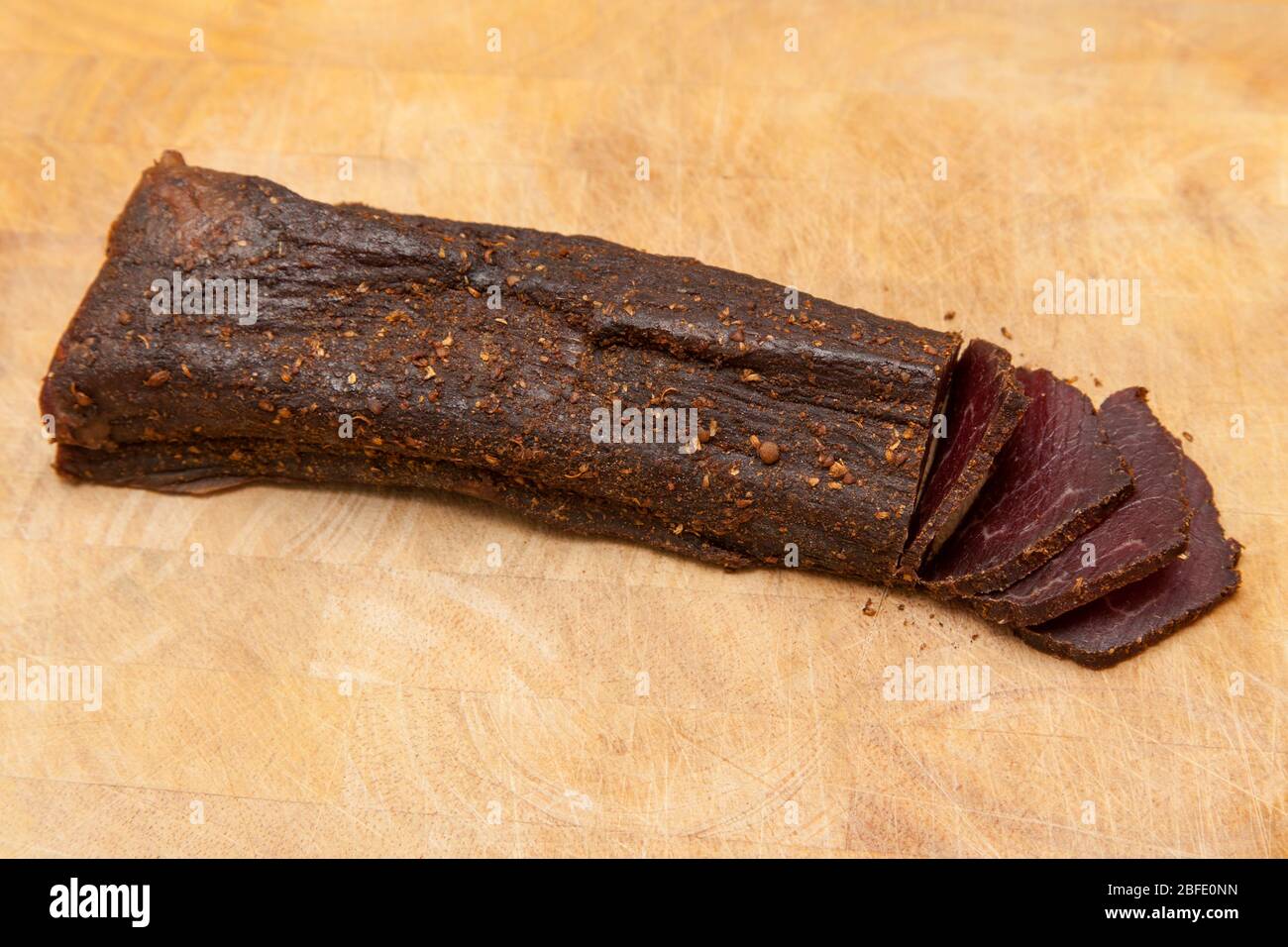 South African beef jerky or biltong Stock Photo Alamy