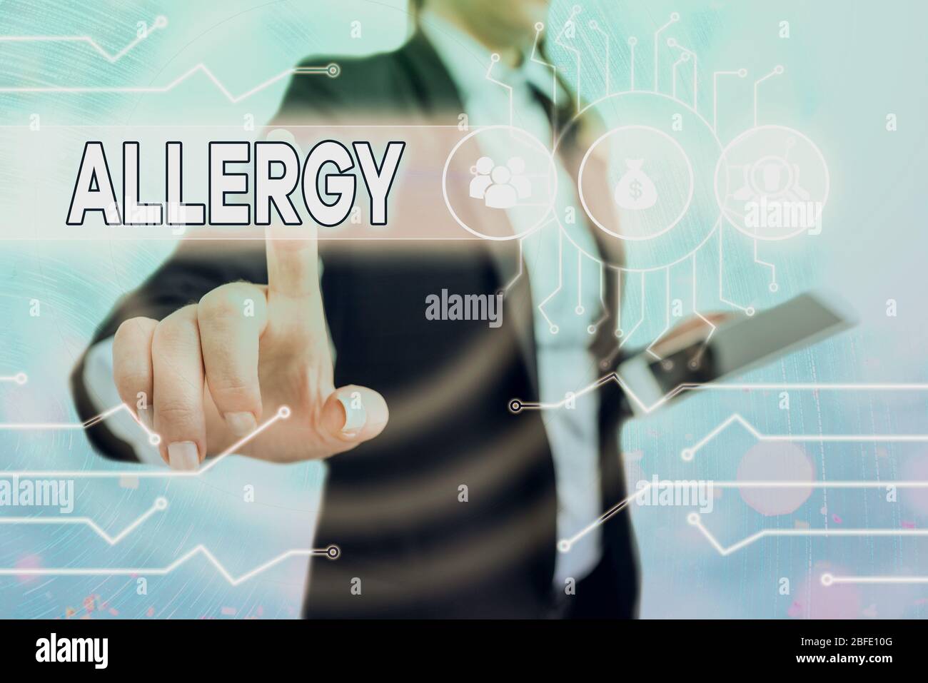 Writing note showing Allergy. Business concept for Hypersensitive of ...