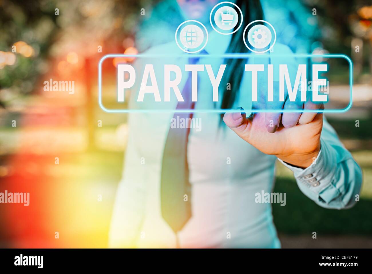 Conceptual hand writing showing Party Time. Concept meaning the right ...