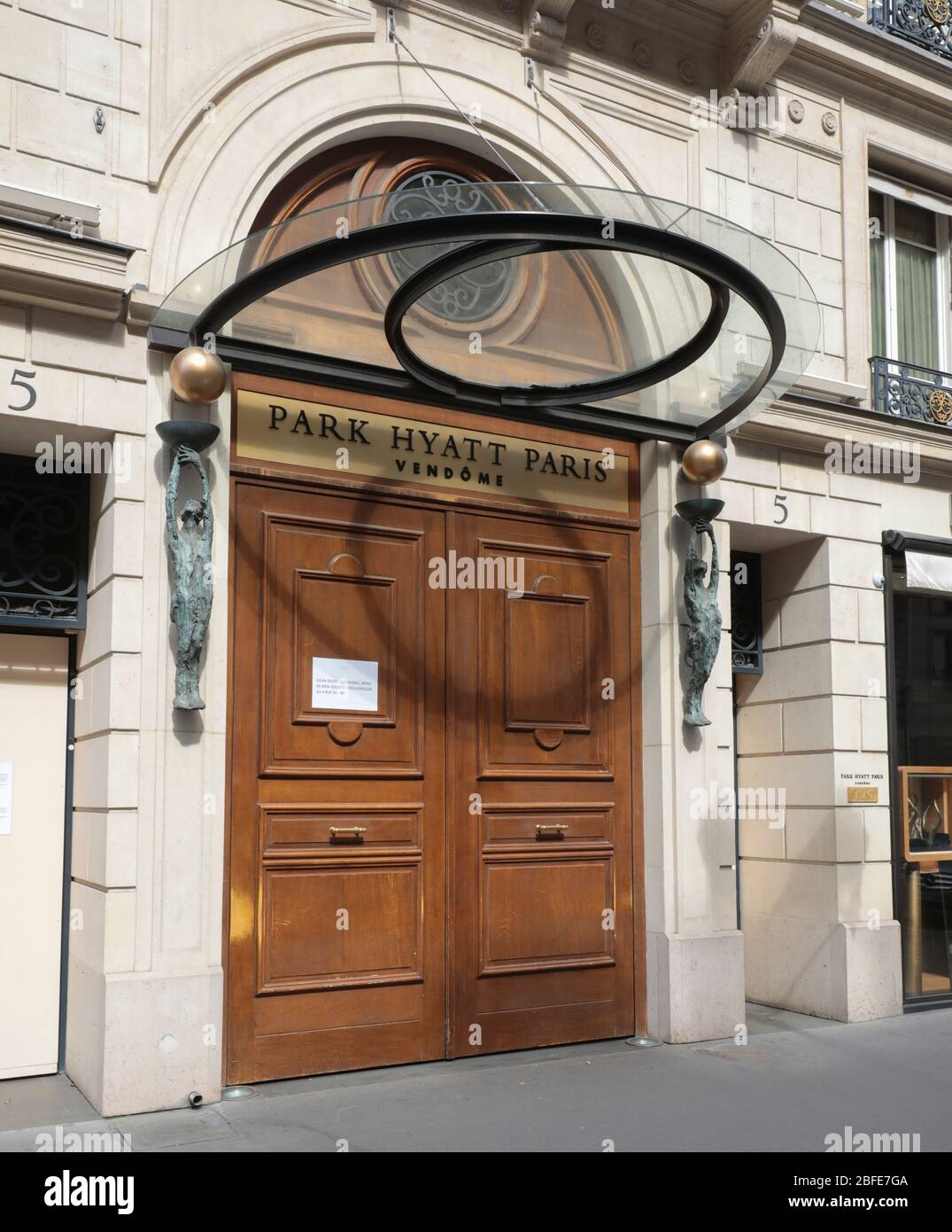 CORONAVIRUS: FAMOUS LUXURY HOTELS TEMPORARILY CLOSED IN PARIS Stock Photo